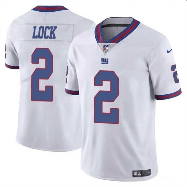 Men & Women & Youth New York Giants #2 Drew Lock White Limited Football Stitched Jersey->->NFL Jersey